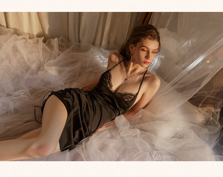 Green Silk Crisscross Nightgown