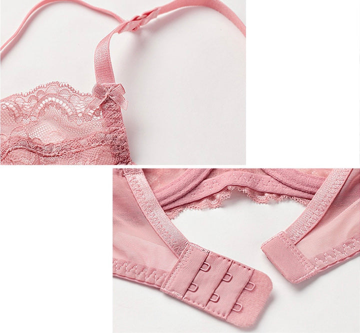 Sexy Lace Minimizer Bra Set with Transparent, Ultra-Thin Design
